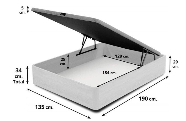 Cama Canape Abatible Blanco 150x190cm + Colchon