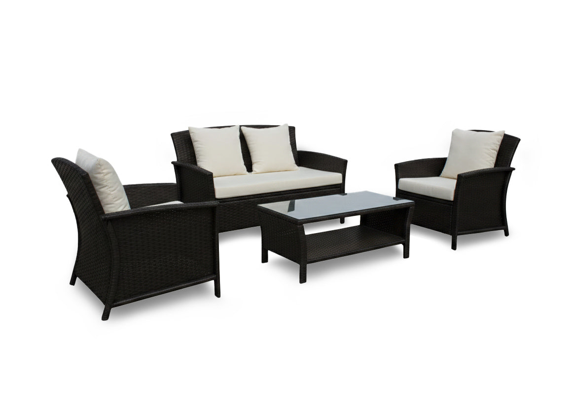 Sofa Newport + 2 Sillones + Mesa de Ratan PE. Muebles de Jardin y Terraza