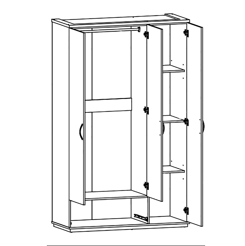 Armario de Dormitorio con Espejo DN, 3 Puertas