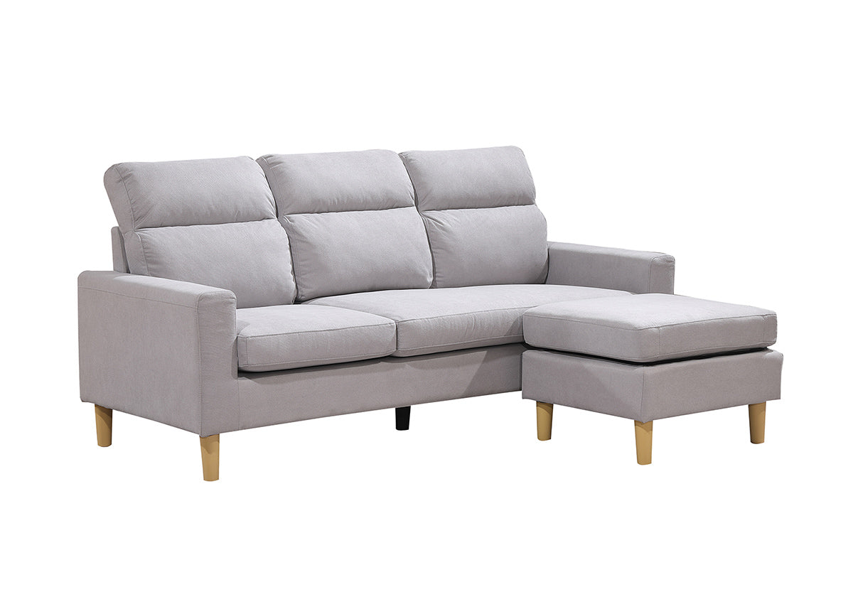 Sofa Agora + Puff Convertible en Chaise Longue 196cm