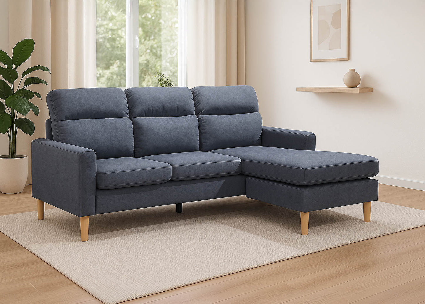 Sofa Agora + Puff Convertible en Chaise Longue 196cm