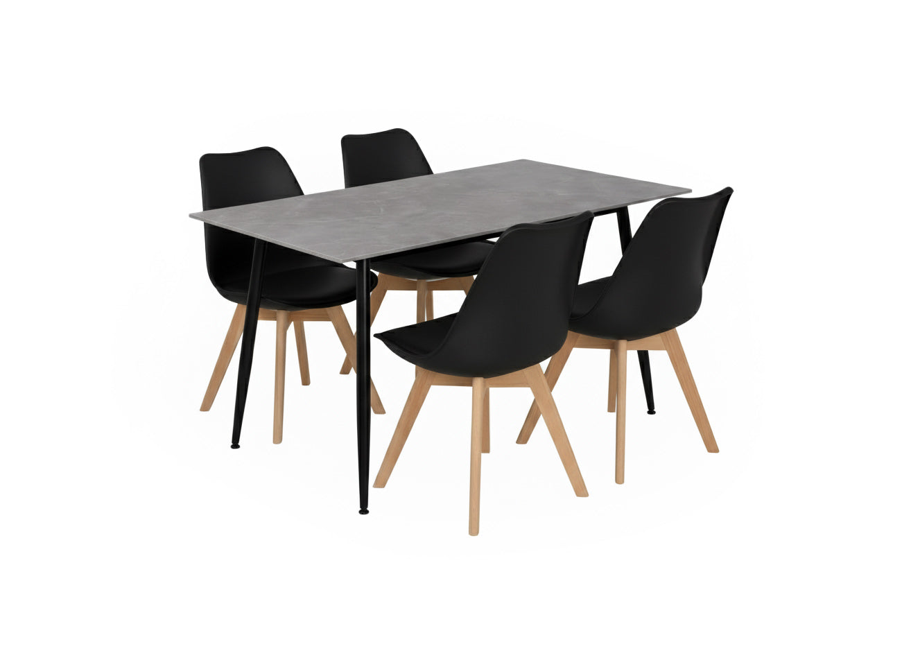 Mesa de Comedor 160cm + 4 Sillas Nordic