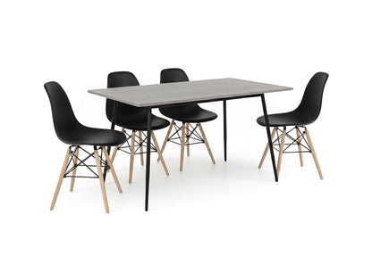 Mesa de Comedor 180cm + 4 Sillas Estilo Nordico