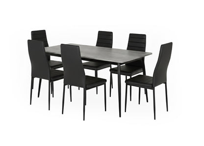 Mesa de Comedor 180cm + 6 Sillas Polipiel