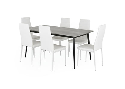 Mesa de Comedor 180cm + 6 Sillas Polipiel