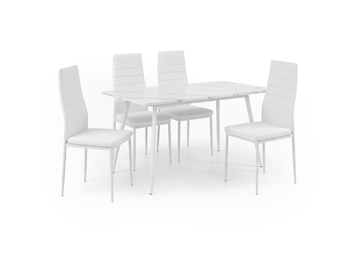 Mesa de Comedor 180cm + 4 Sillas Polipiel