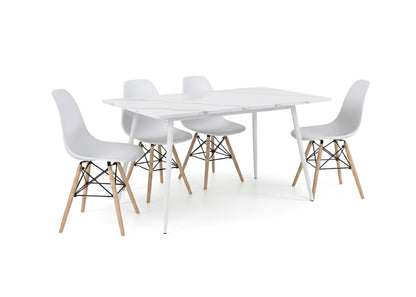 Mesa de Comedor 160cm + 4 Sillas Estilo Nordico