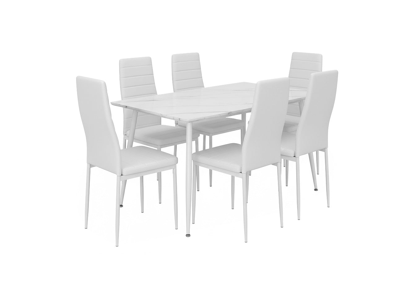 Mesa de Comedor 180cm + 6 Sillas Polipiel