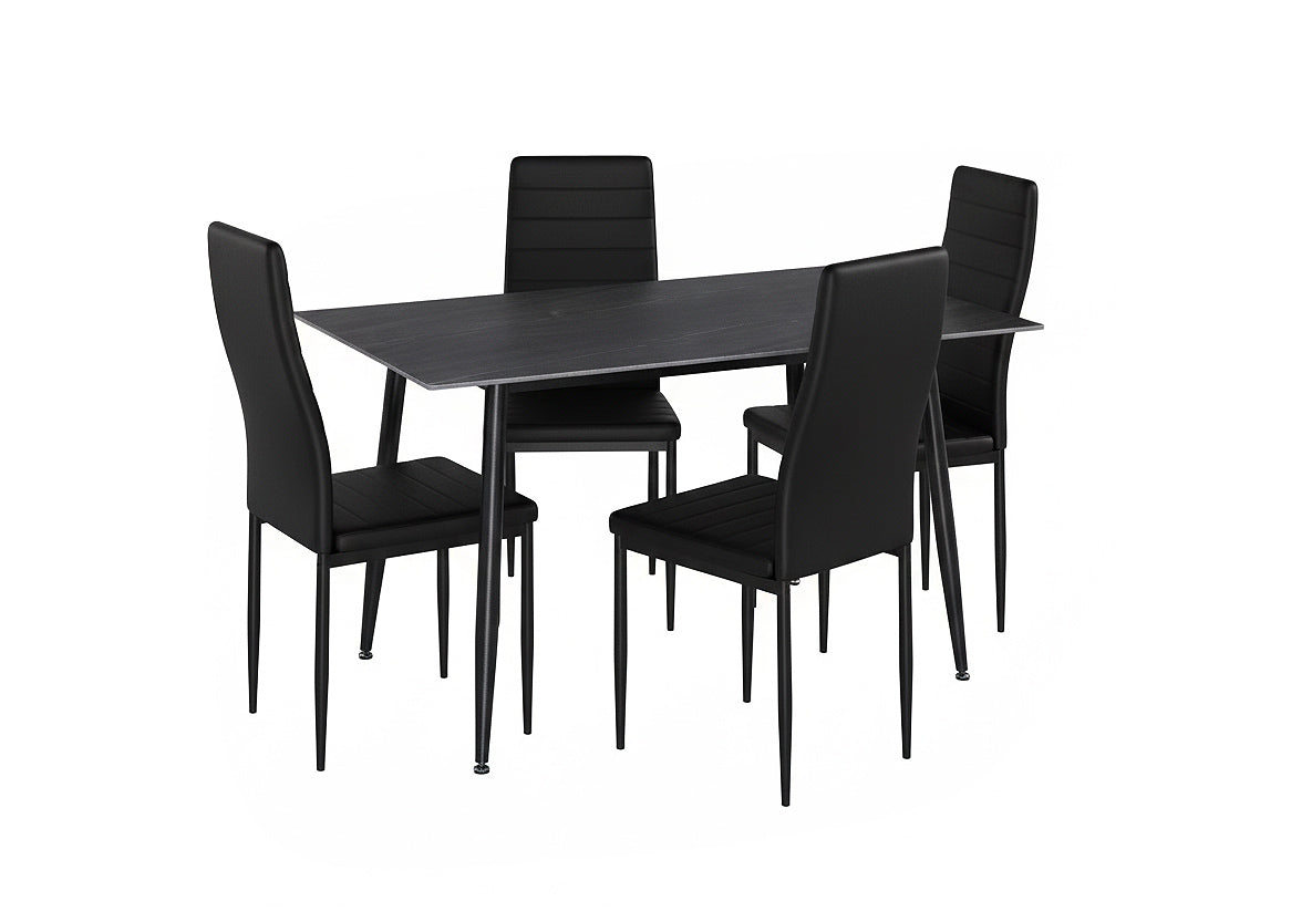 Mesa de Comedor 180cm + 4 Sillas Polipiel
