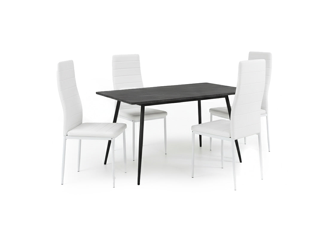 Mesa de Comedor 160cm + 4 Sillas Polipiel