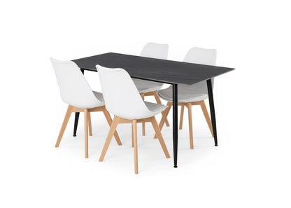 Mesa de Comedor 180cm + 4 Sillas Nordic