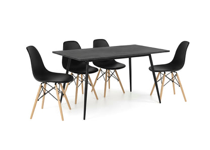Mesa de Comedor 160cm + 4 Sillas Estilo Nordico