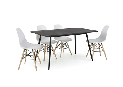 Mesa de Comedor 140cm + 4 Sillas Estilo Nordico