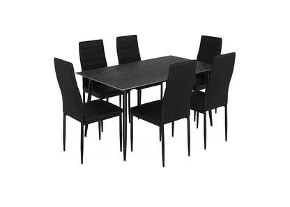 Mesa de Comedor 180cm + 6 Sillas Polipiel