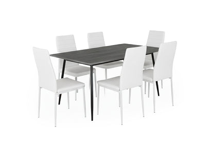 Mesa de Comedor 160cm + 6 Sillas Polipiel