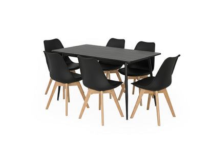 Mesa de Comedor 160cm + 6 Sillas Nordic