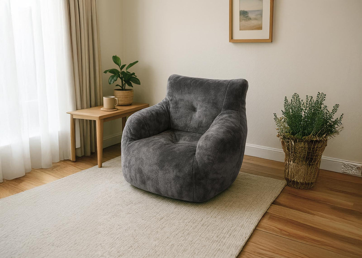 Puff Sillon en Tela 1 Plaza - Estilo Moderno