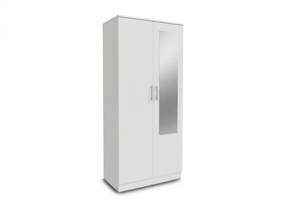 Armario de Dormitorio 2 Puertas W, con Espejo