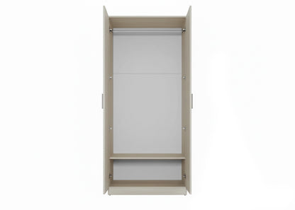 Armario de Dormitorio W 2 Puertas, con Espejo