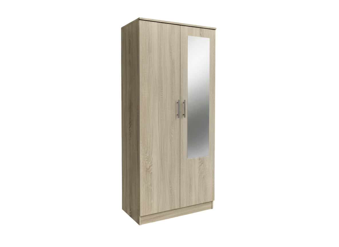 Armario de Dormitorio W 2 Puertas, con Espejo