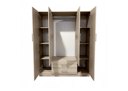 Armario de Dormitorio W 4 Puertas, con Espejo