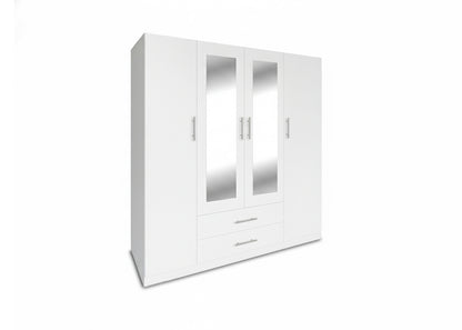 Armario de Dormitorio 4 Puertas W, con Espejo