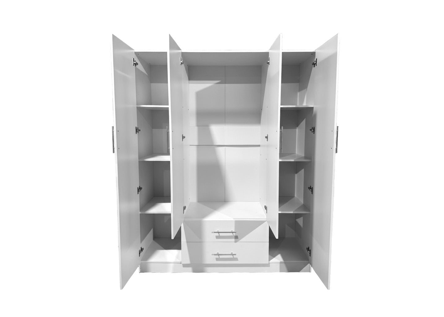 Armario de Dormitorio 4 Puertas W, con Espejo