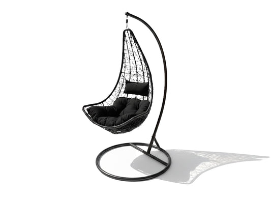 Silla Mecedora Colgante Negro. Muebles de Jardin y Terraza