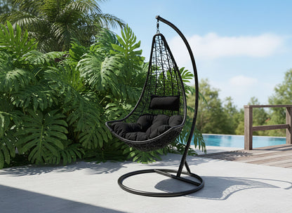 Silla Mecedora Colgante Negro. Muebles de Jardin y Terraza