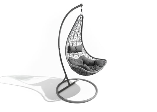 Silla Mecedora Colgante Gris. Muebles de Jardin y Terraza
