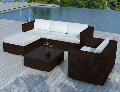 Sofa Chaise Longue + Sillon + Mesa de Ratan PE. Muebles de Jardin y Terraza