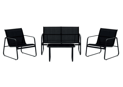 Sofa + 2 Sillas + Mesa de Cristal Templado CDS. Muebles de Jardin y Terraza