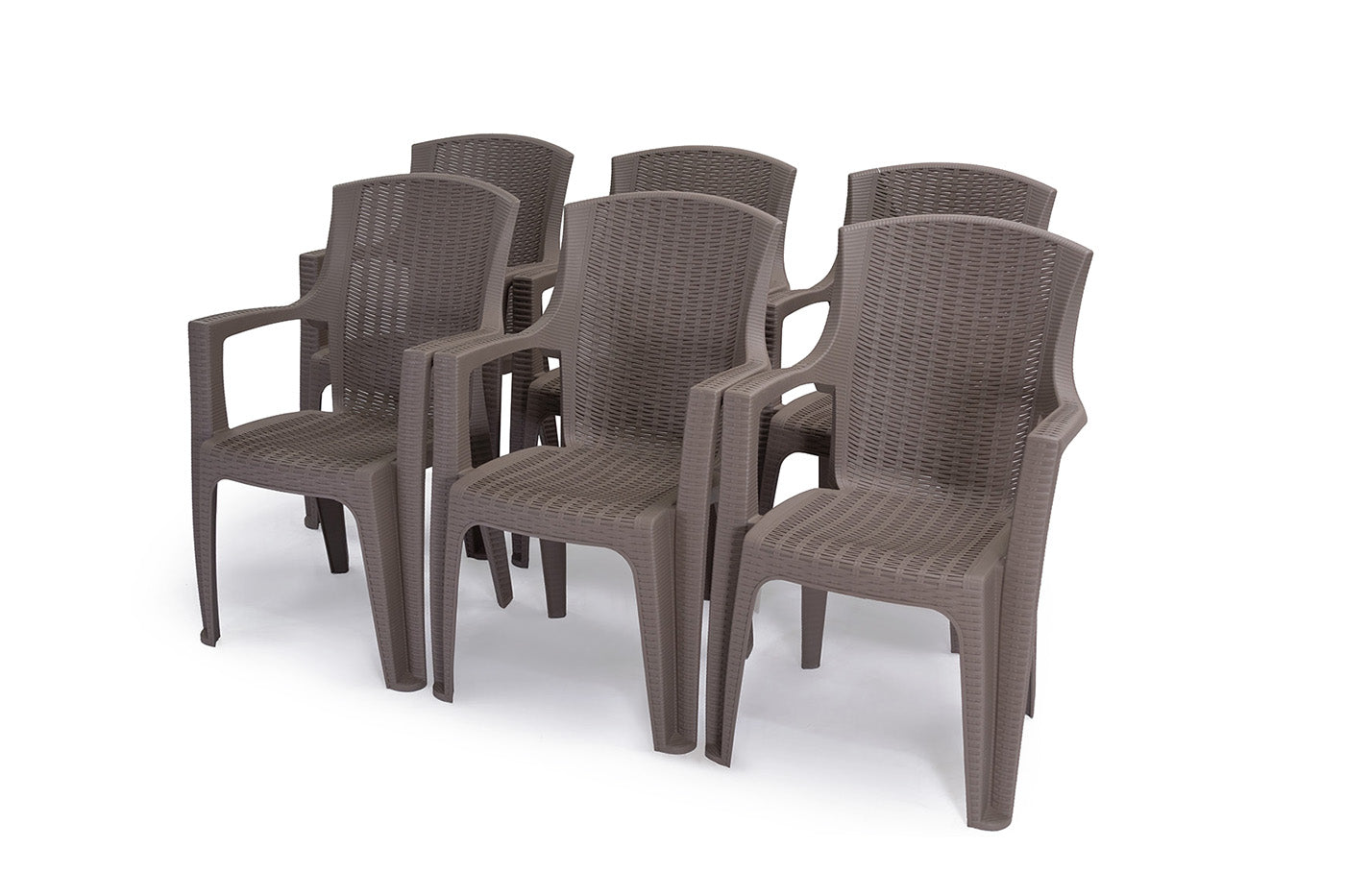 Mesa + 6 Sillas en Ratan Sintetico. Muebles de Jardin y Terraza