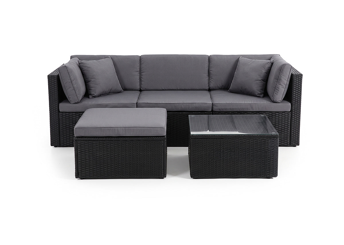 Sofa Chaise Longue Combo + Mesa de Ratan PE. Muebles de Jardin y Terraza