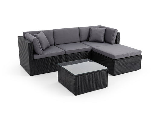 Sofa Chaise Longue Combo + Mesa de Ratan PE. Muebles de Jardin y Terraza