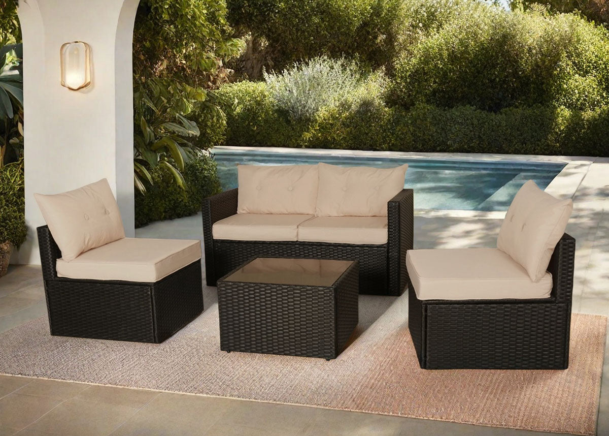 Sofa Ulibarri + 2 Sillones + Mesa de Ratan PE. Muebles de Jardin y Terraza