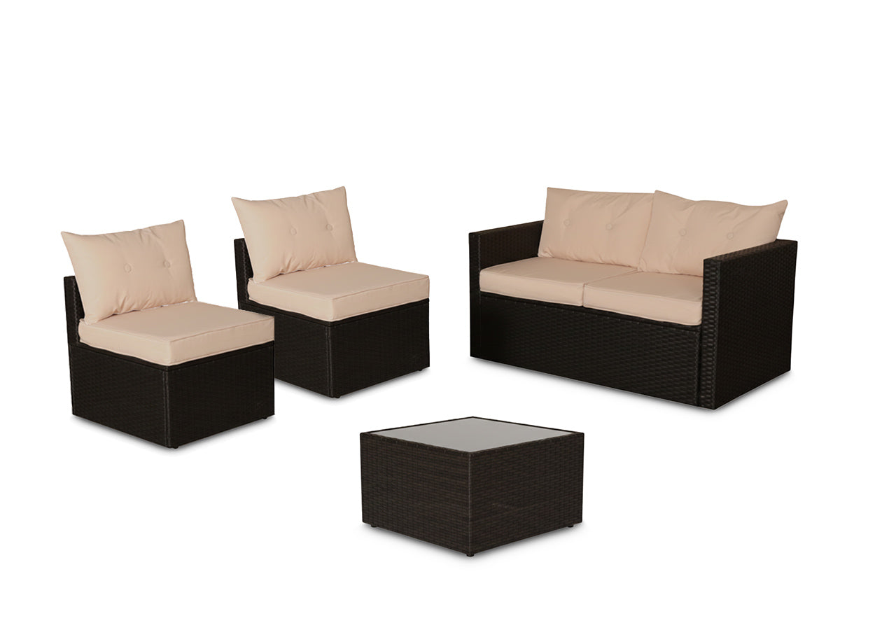 Sofa Ulibarri + 2 Sillones + Mesa de Ratan PE. Muebles de Jardin y Terraza