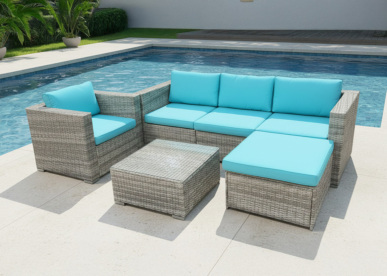 Conjunto de Jardin Sofa + Mesa + Sillon. Muebles de Jardin y Terraza