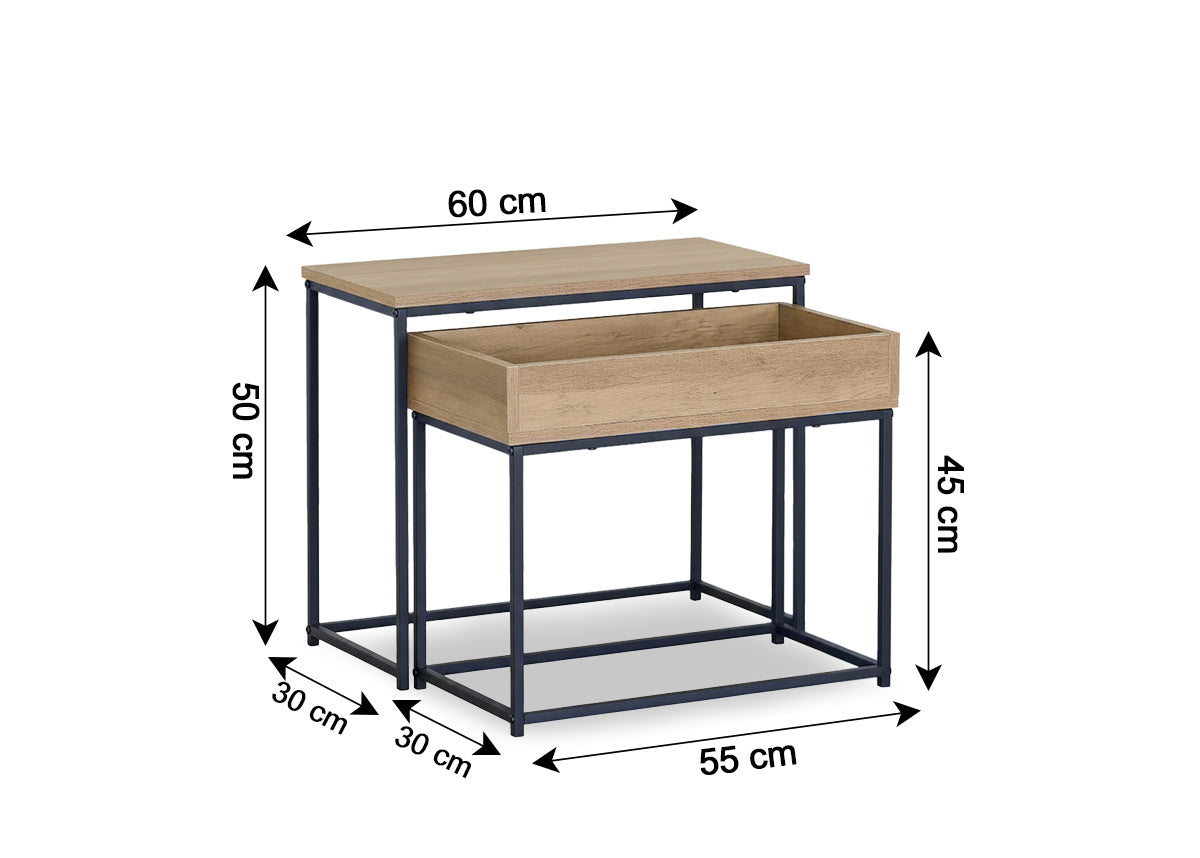 Mesa Auxiliar Nido Nancy Estilo Industrial