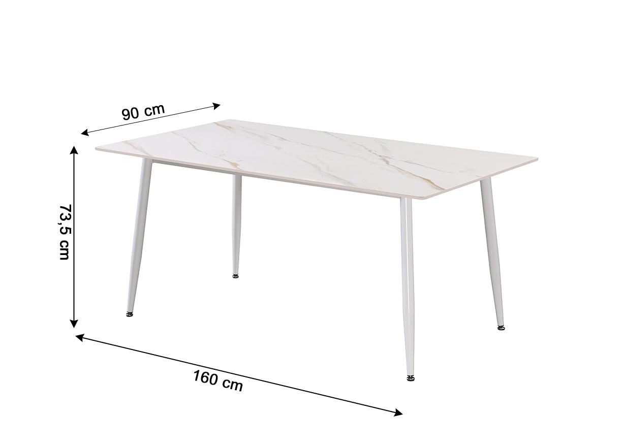 Mesa de Comedor 160cm + 6 Sillas Estilo Nordico