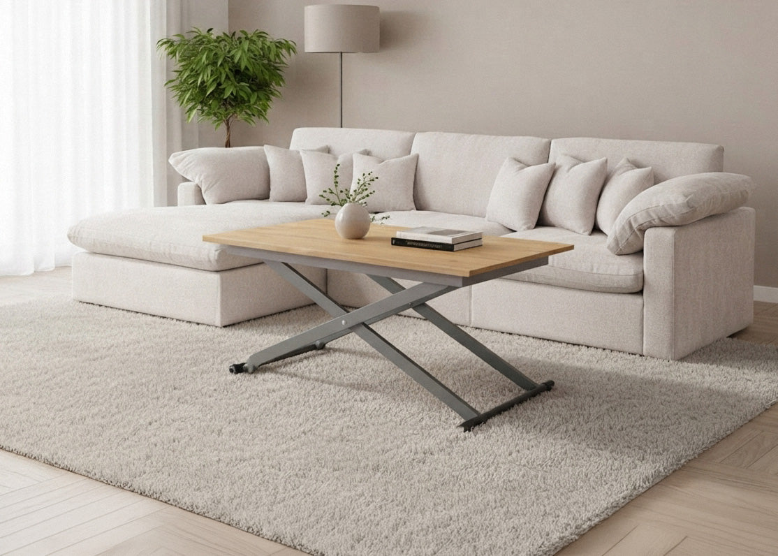 Mesa de Centro o Comedor Elevable y Extensible 155cm
