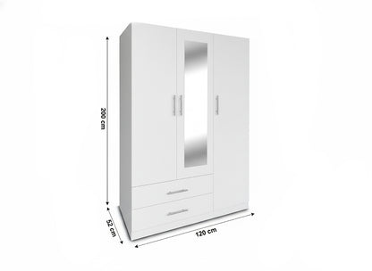 Armario de Dormitorio 3 Puertas W, con Espejo
