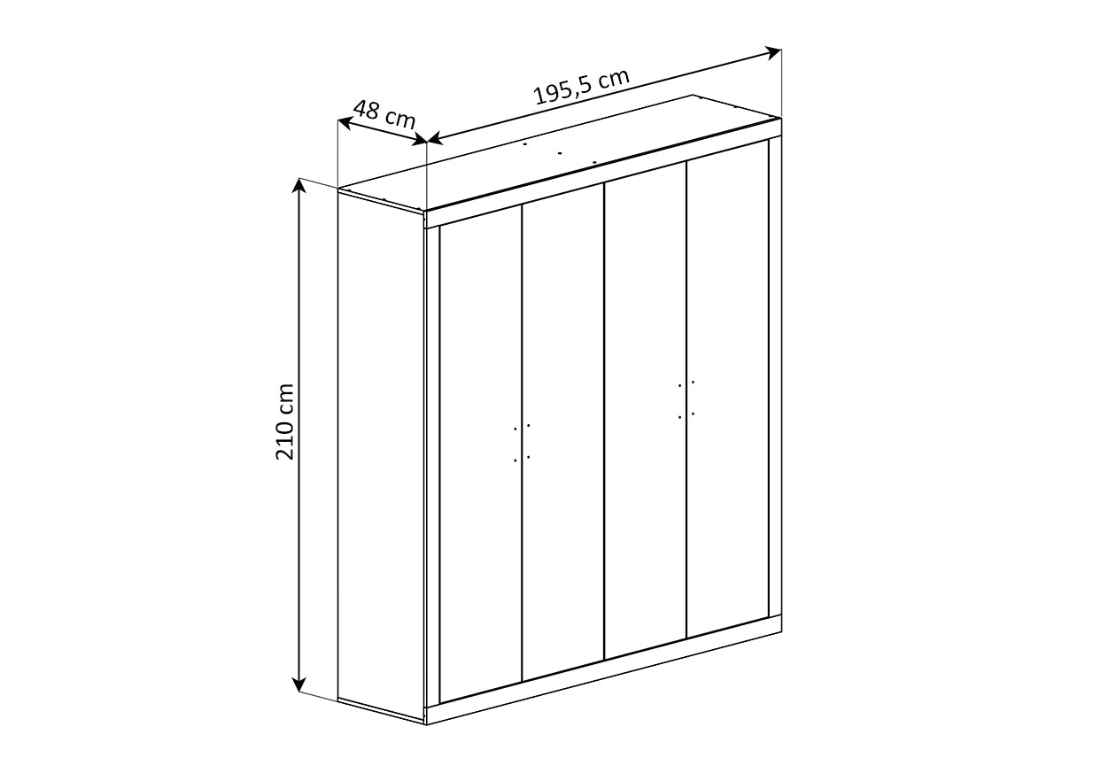 Armario 4 Puertas Batientes Kiara
