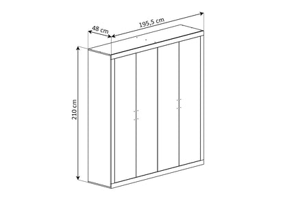 Armario 4 Puertas Batientes Kiara