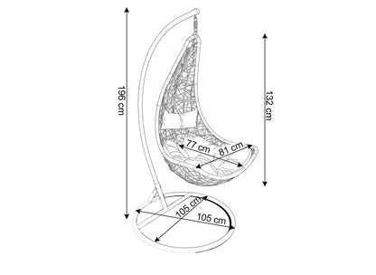 Silla Mecedora Colgante Beige. Muebles de Jardin y Terraza