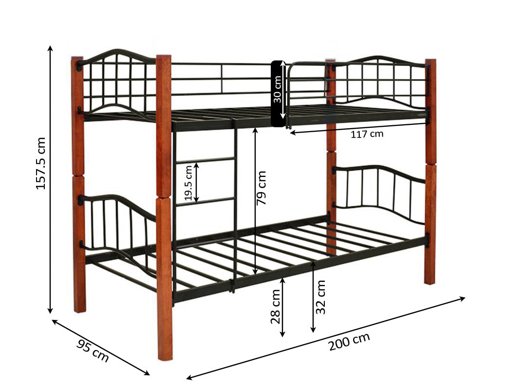 Oferta: Litera Doble Cama 90cm de Madera y Metal+ 2 Colchones