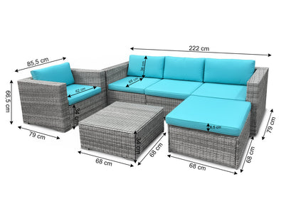 Conjunto de Jardin Sofa + Mesa + Sillon. Muebles de Jardin y Terraza