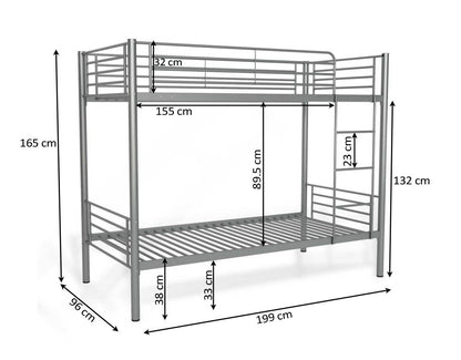 Litera Metalica Doble Cama 90cm Costa