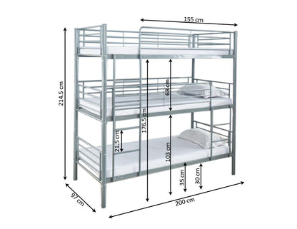 Litera Triple Metalica 90cm