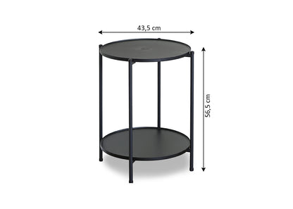 Mesa Auxiliar Redonda Nancy Diseño Industrial Negro